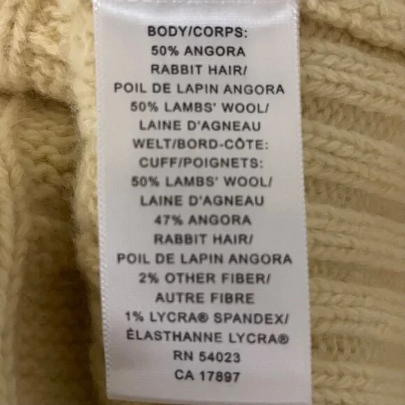 Banana Republic Women Cable Knit Shawl Collar Sweater Size M Butter Yellow Cozy - Picture 9 of 12